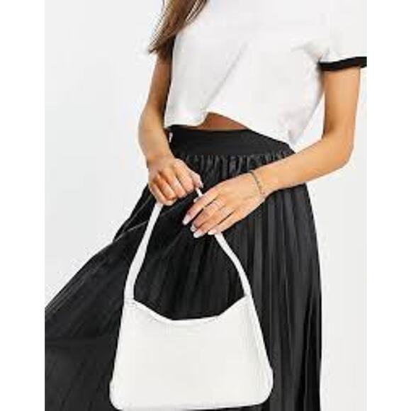 Oasis Black Faux Suede Pleated Midi Skirt US 10 Medium M - Picture 2 of 13